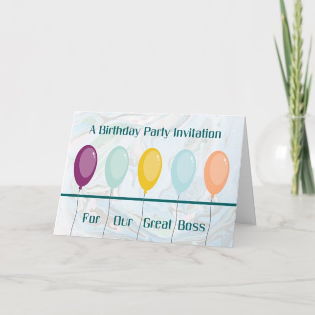 Birthday Party Invitation Card for Boss (Front)