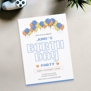 Birthday Party Invitation Card Template   Retro