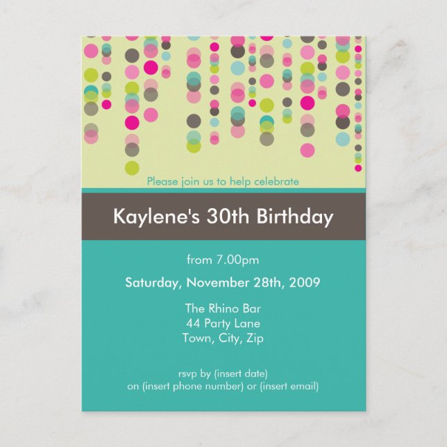 BIRTHDAY PARTY INVITATION :: discotek 1 (Front)