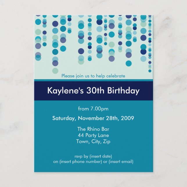 BIRTHDAY PARTY INVITATION :: discotek 3 Postcard (Front)