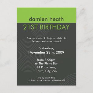 BIRTHDAY PARTY INVITATION :: dynamic centric P10 Postcard