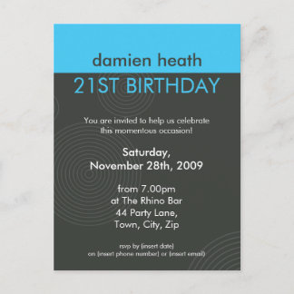 BIRTHDAY PARTY INVITATION :: dynamic centric P7 Postcard