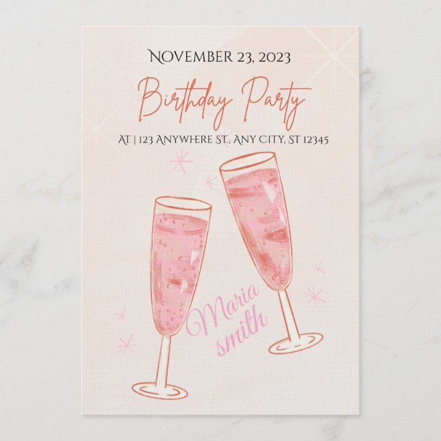 Birthday Party Invitation – Editable Colorful Temp (Front)