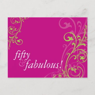 BIRTHDAY PARTY INVITATION :: fabulous 1 Postcard