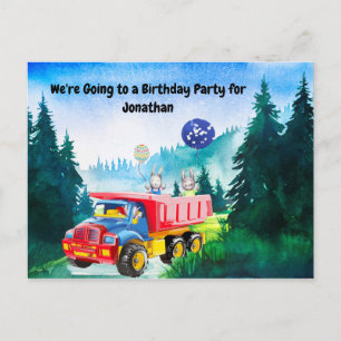 Birthday Party Invitation for 3yr Old Boy Postcard