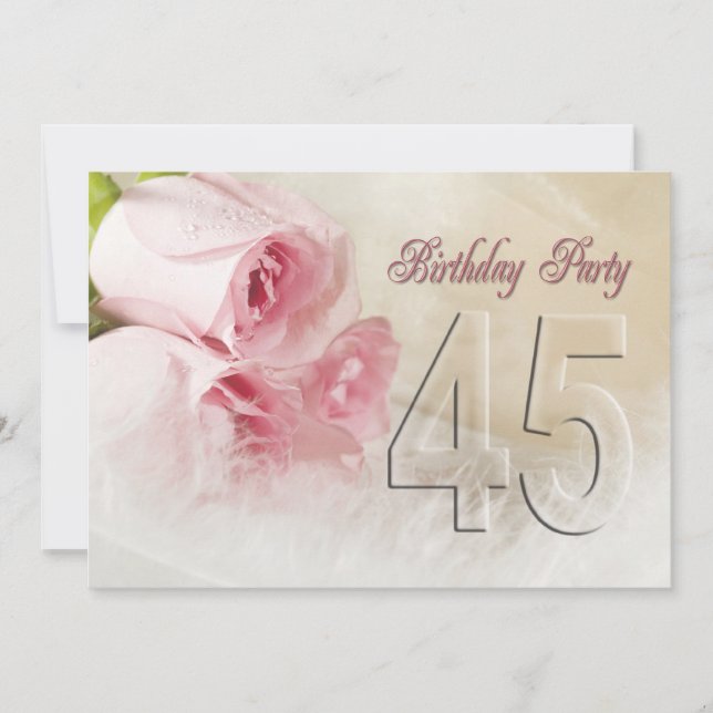 Birthday party invitation for 45 years (Front)