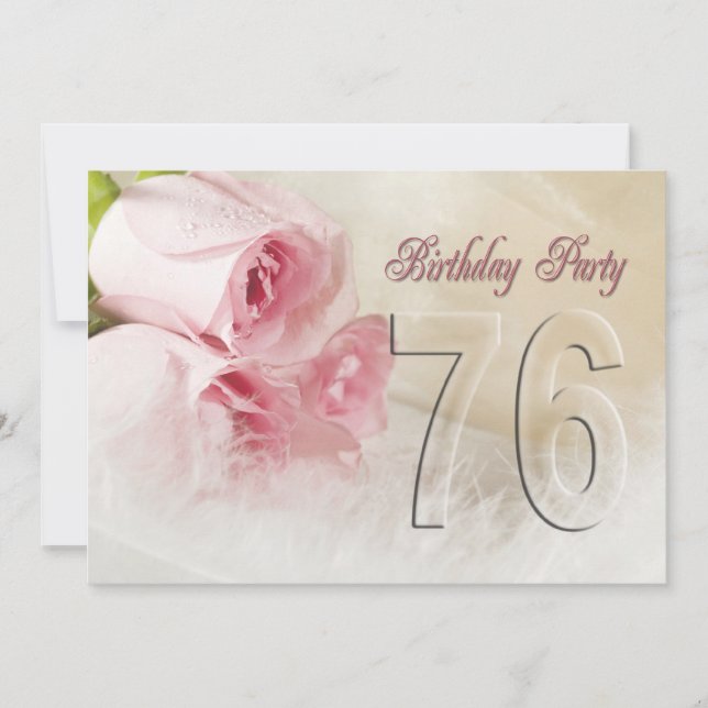 Birthday party invitation for 76 years (Front)