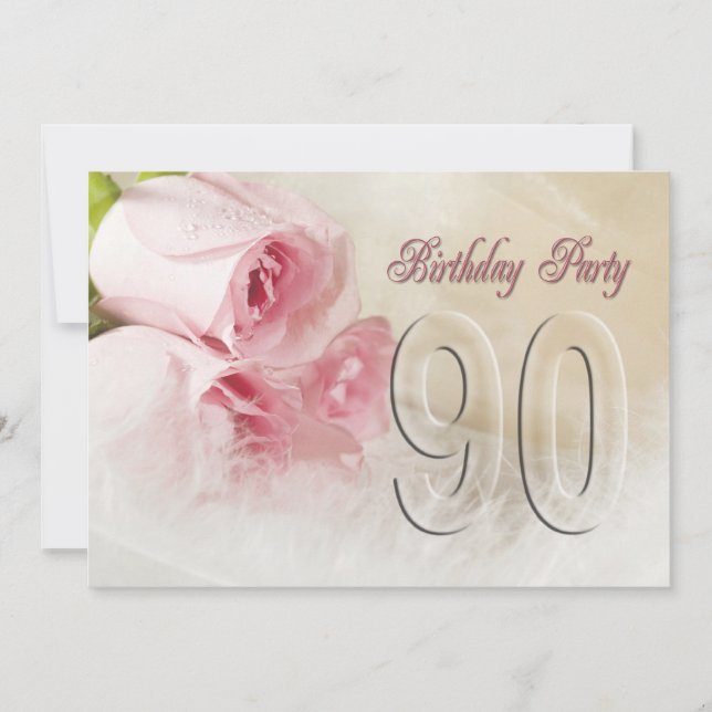 Birthday party invitation for 90 years (Front)