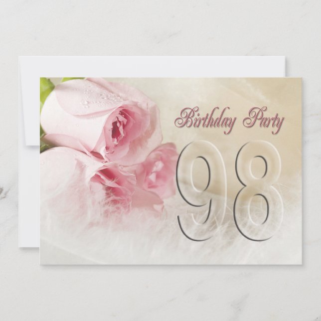 Birthday party invitation for 98 years (Front)