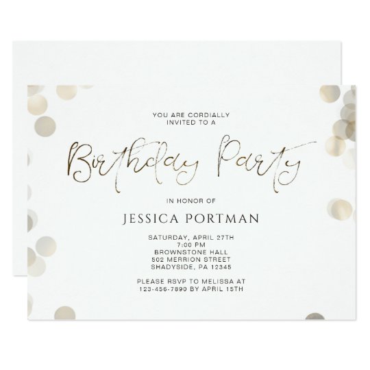 Birthday Party Invitation Modern Bokeh