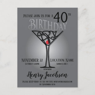 Birthday party invitation postcard