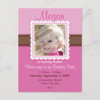 BIRTHDAY PARTY INVITATION :: prettily 2 Postcard