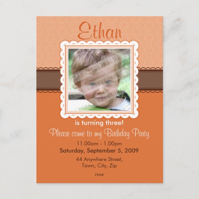BIRTHDAY PARTY INVITATION :: prettily 6 Postcard (Front)
