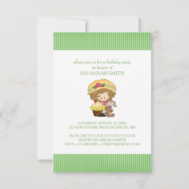 Birthday Party Invitations for a Girl (Front)