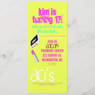 Birthday Party Invite   80's Theme II  her