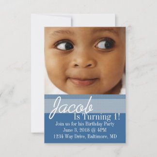 Birthday Party Invite | B-Day blue