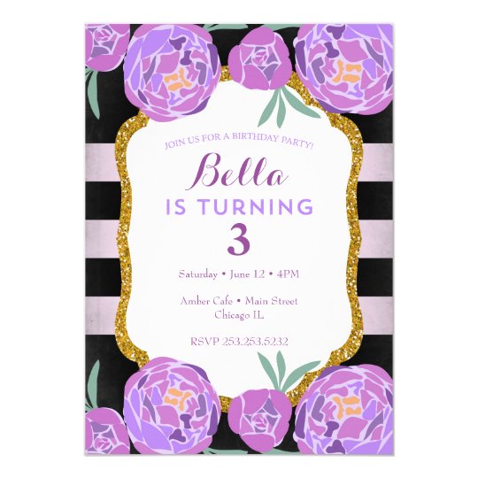 Birthday party invite invitation kids little girl