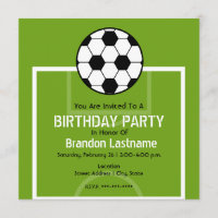 Birthday Party invite - Soccer Field