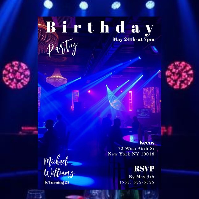 Birthday Party Magazine Cover Invitation (Birthday Party Magazine Cover Invitation Nightclub)