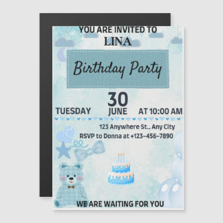 Birthday Party Magnetic Invitation