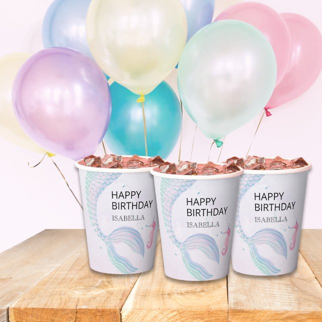 Birthday Party Mermaid Tail Paper Cups (Creator Uploaded)