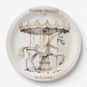 Birthday Party Merry Go Round Circus Carnival Paper Plate