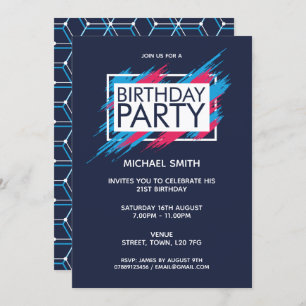 Birthday Party Modern and Fun Invitation