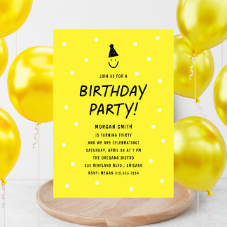 Birthday Party Modern Fun Invitation