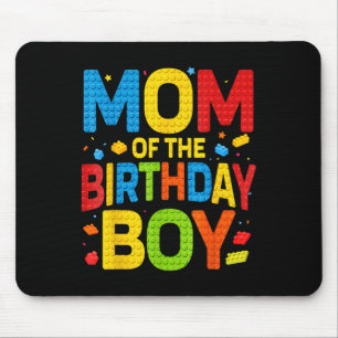 Birthday Party Mom Of The Birthday Boy Shirt Build Mouse Pad