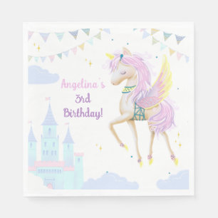 Birthday Party Napkins with an adorable unicorn.
