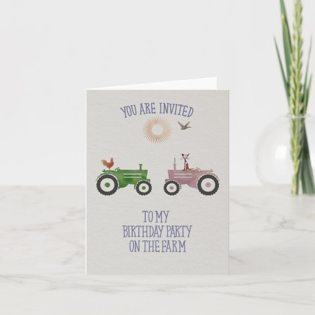 Birthday Party on a farm-Party Invitation (Front)