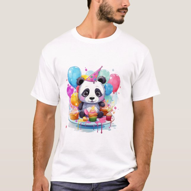 birthday party panda baby T-Shirt (Front)