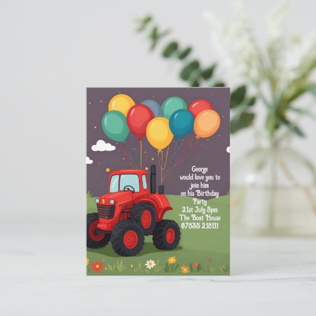 Birthday Party Personalised Invitation . Postcard (Standing Front)