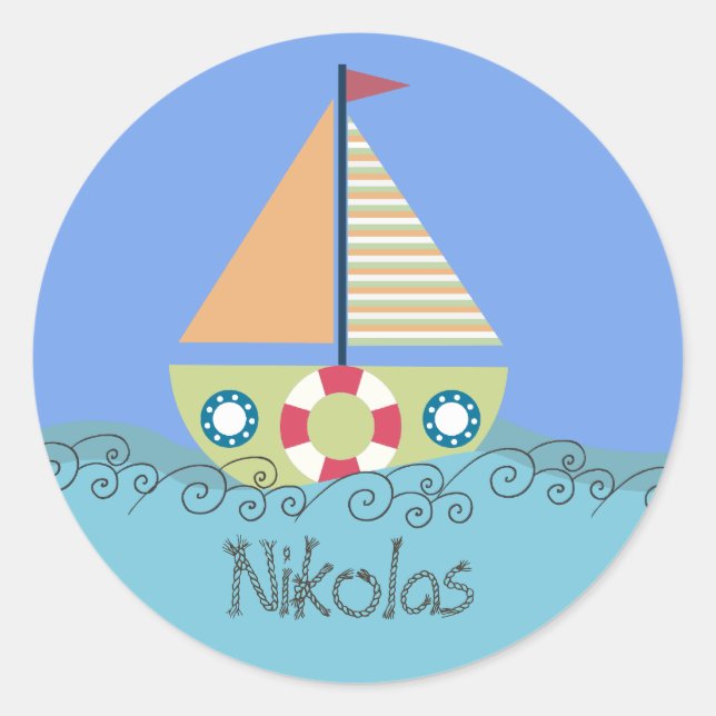 Birthday Party Personalized Name Label Sticker (Front)