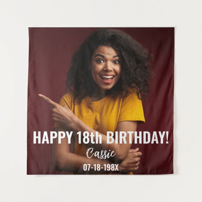 Birthday Party Photo 18th or other Birthday  Tapestry (Front)