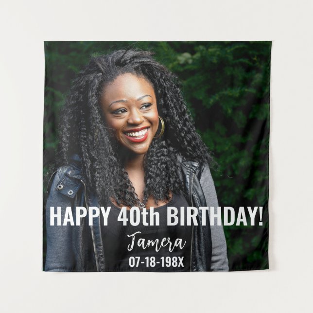 Birthday Party Photo 40th or other Birthday  Tapestry (Front)