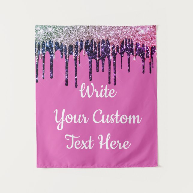 Birthday Party Photo Booth Backdrop Sweet 16 Drop Tapestry (Front)