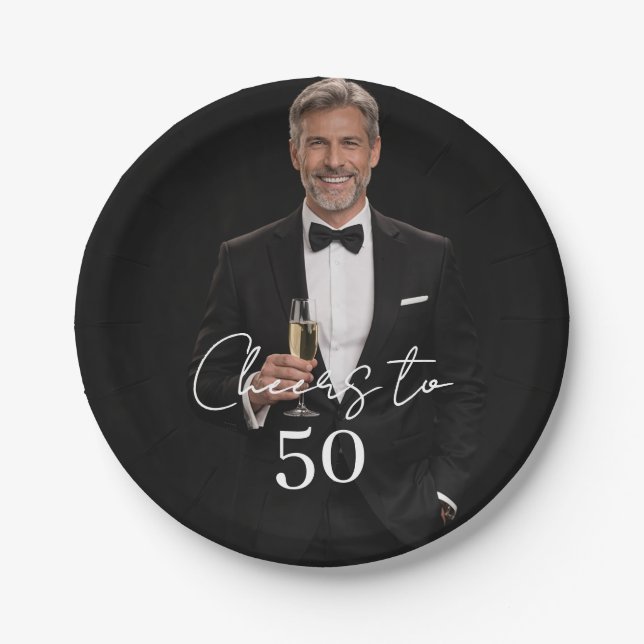 Birthday party photo cheers paper plate (Front)