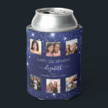Birthday party photo collage blue best friends  can cooler<br><div class="desc">A gift from friends for a woman's 21st birthday, celebrating her life with a collage of 6 of your photos of her, her friends, family, interest or pets. Personalize and add her name, age 21 and your names. White text. A chic navy blue background colour. The blue colour is uneven....</div>