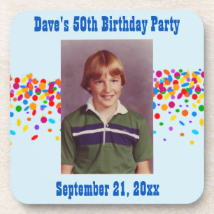 Birthday Party Photo Favor Coaster