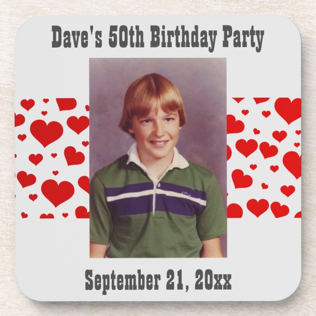 Birthday Party Photo Favour Coaster (Front)