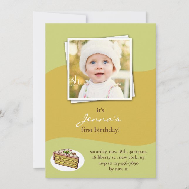 Birthday Party Photo Flat Invitation (Front)