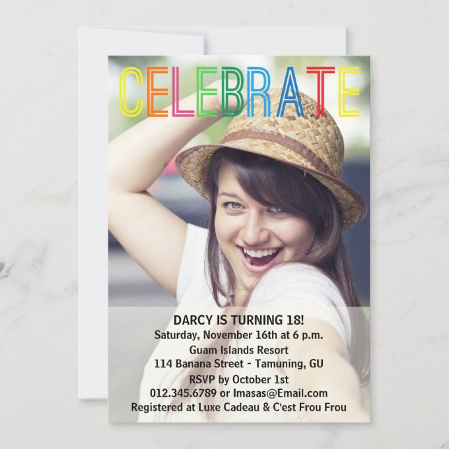 Birthday Party Photo Invitations (Front)