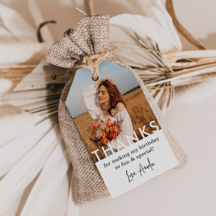 Birthday Party Photo Thank You Gift Tags