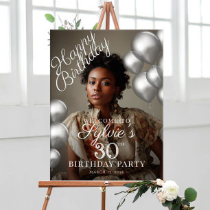 Birthday party photo welcome poster
