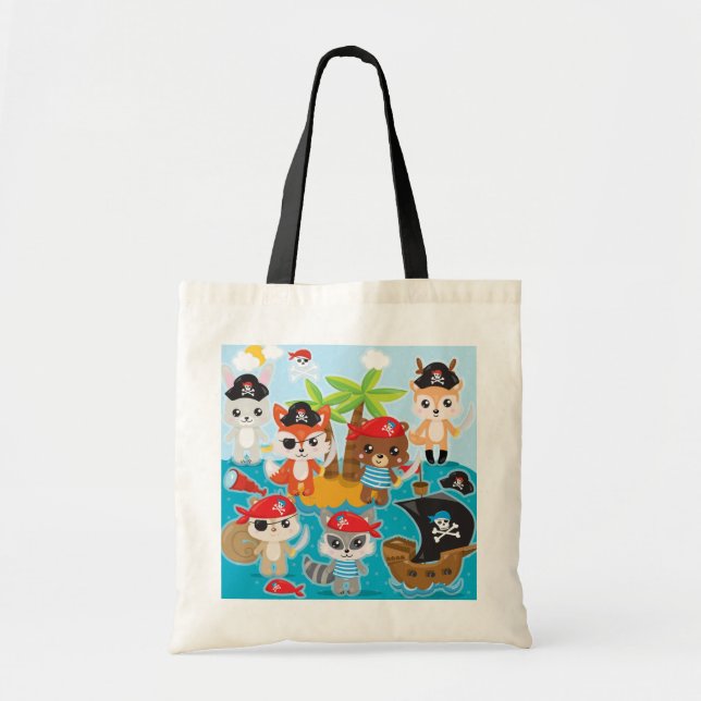 Birthday Party Pirate Tote Bag (Front)