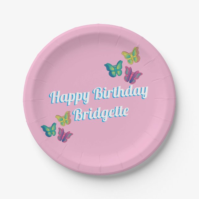 Birthday Party Plate - Pink Theme (Front)