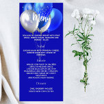 Birthday party program menu royal blue<br><div class="desc">Birthday party program and menu.  Personalize and add a name,  age and your program. A royal blue background. White coloured letters.
Back: add the celebration dinnner menu.</div>