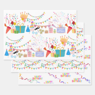 Birthday Party Props Colorful Wrapping Paper Sheet