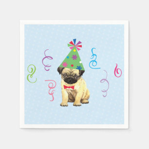 Birthday Party Pug Napkins